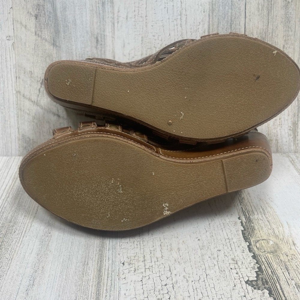 Bed Stu Brown Woven Leather Josie Wedge Sandals 7.5 - Picture 7 of 10